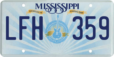 MS license plate LFH359