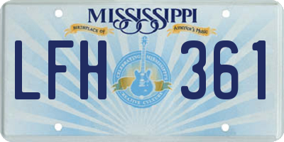 MS license plate LFH361