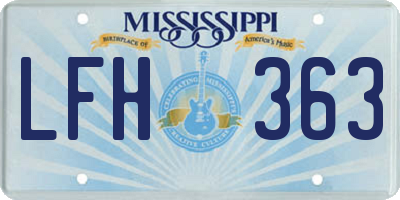 MS license plate LFH363
