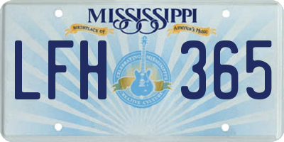MS license plate LFH365