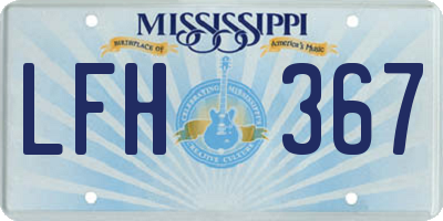 MS license plate LFH367