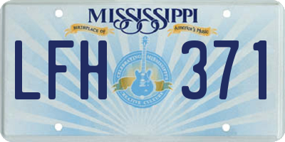MS license plate LFH371