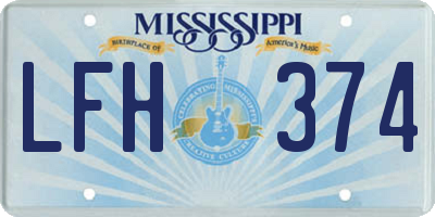MS license plate LFH374
