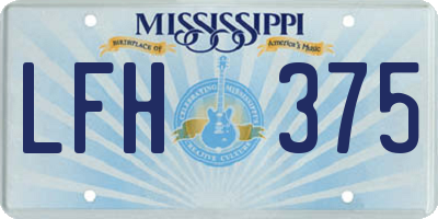 MS license plate LFH375