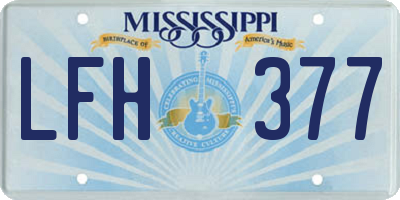 MS license plate LFH377