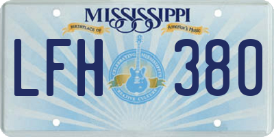 MS license plate LFH380