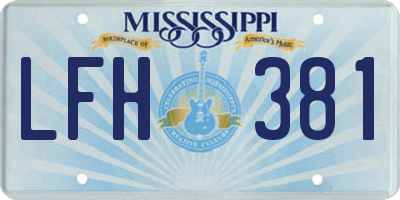 MS license plate LFH381