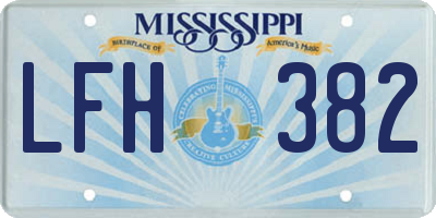 MS license plate LFH382