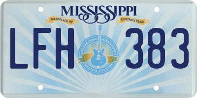 MS license plate LFH383