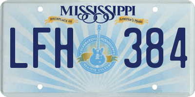 MS license plate LFH384