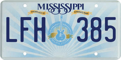 MS license plate LFH385