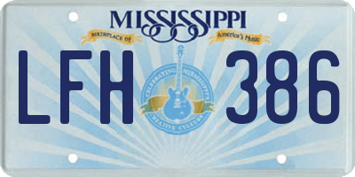 MS license plate LFH386