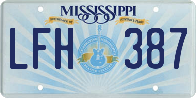 MS license plate LFH387