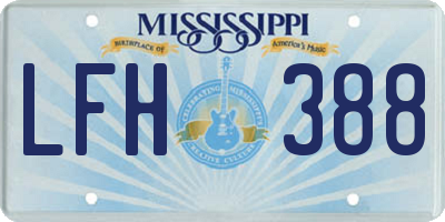 MS license plate LFH388