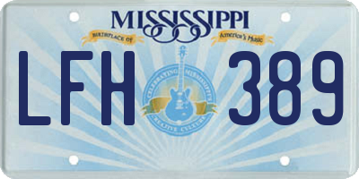 MS license plate LFH389