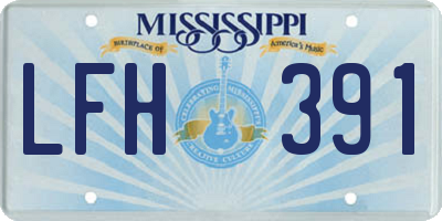 MS license plate LFH391