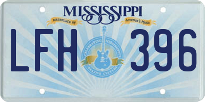 MS license plate LFH396