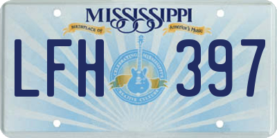 MS license plate LFH397