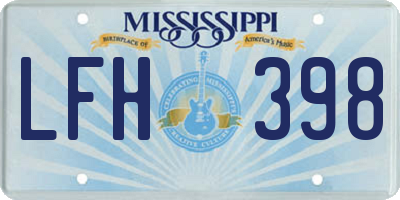 MS license plate LFH398