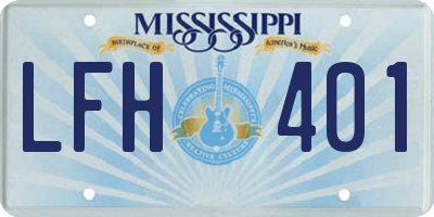 MS license plate LFH401