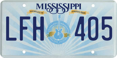 MS license plate LFH405