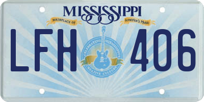 MS license plate LFH406