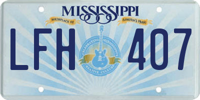 MS license plate LFH407