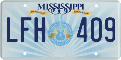MS license plate LFH409