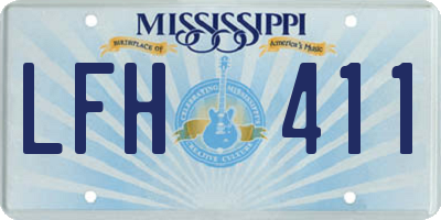 MS license plate LFH411