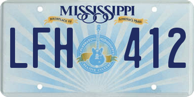 MS license plate LFH412