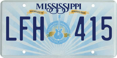 MS license plate LFH415