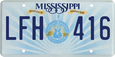 MS license plate LFH416