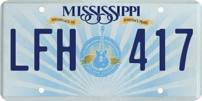 MS license plate LFH417