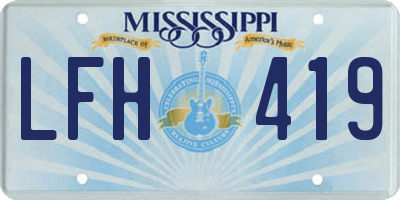 MS license plate LFH419