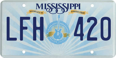 MS license plate LFH420