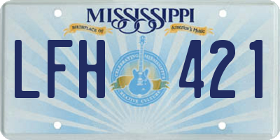 MS license plate LFH421