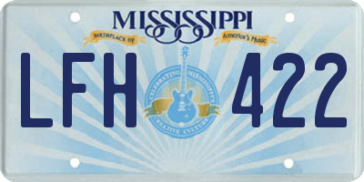 MS license plate LFH422