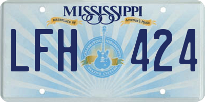 MS license plate LFH424
