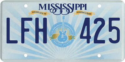 MS license plate LFH425
