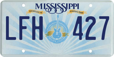 MS license plate LFH427