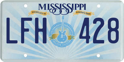 MS license plate LFH428