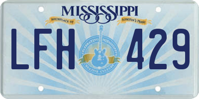MS license plate LFH429