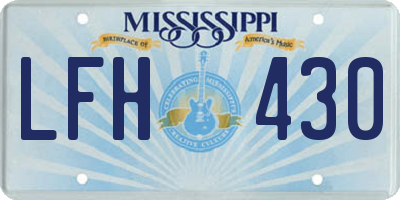 MS license plate LFH430
