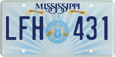 MS license plate LFH431