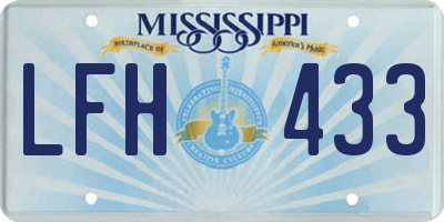 MS license plate LFH433