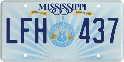 MS license plate LFH437