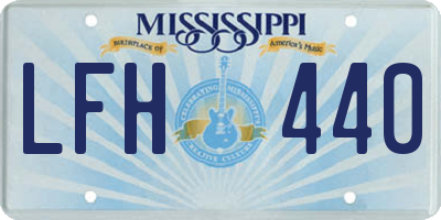 MS license plate LFH440