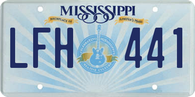 MS license plate LFH441