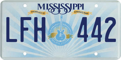 MS license plate LFH442