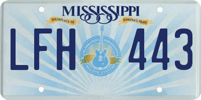 MS license plate LFH443